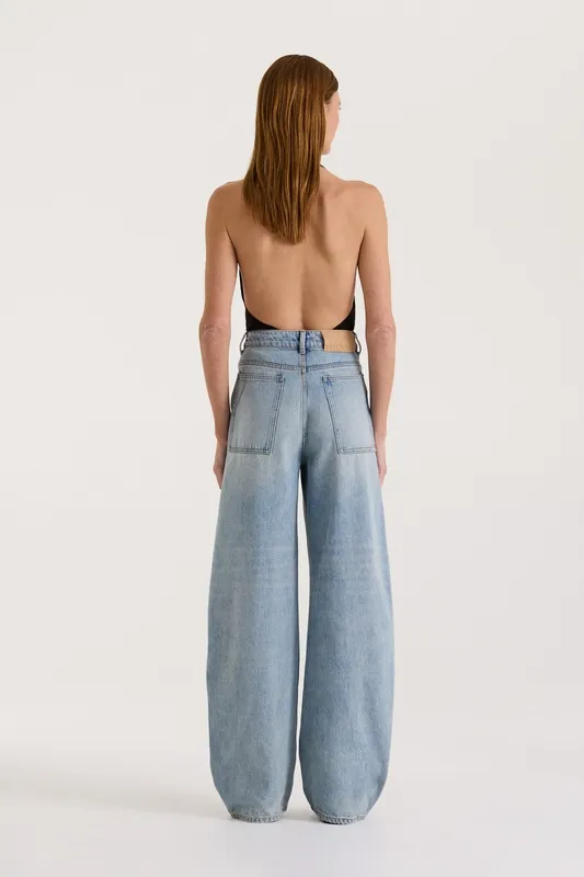Vintage Blue High-Rise Bow Leg Jeans