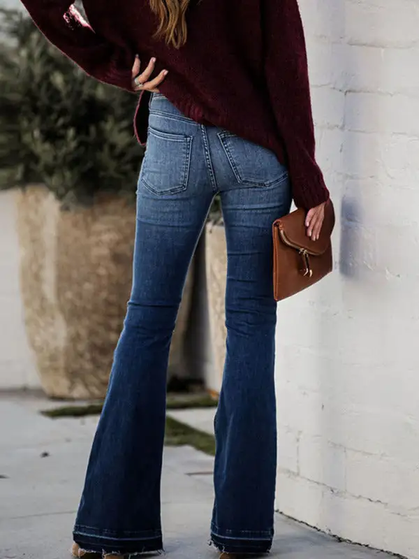 Flare Leg Stretch Denim Jeans