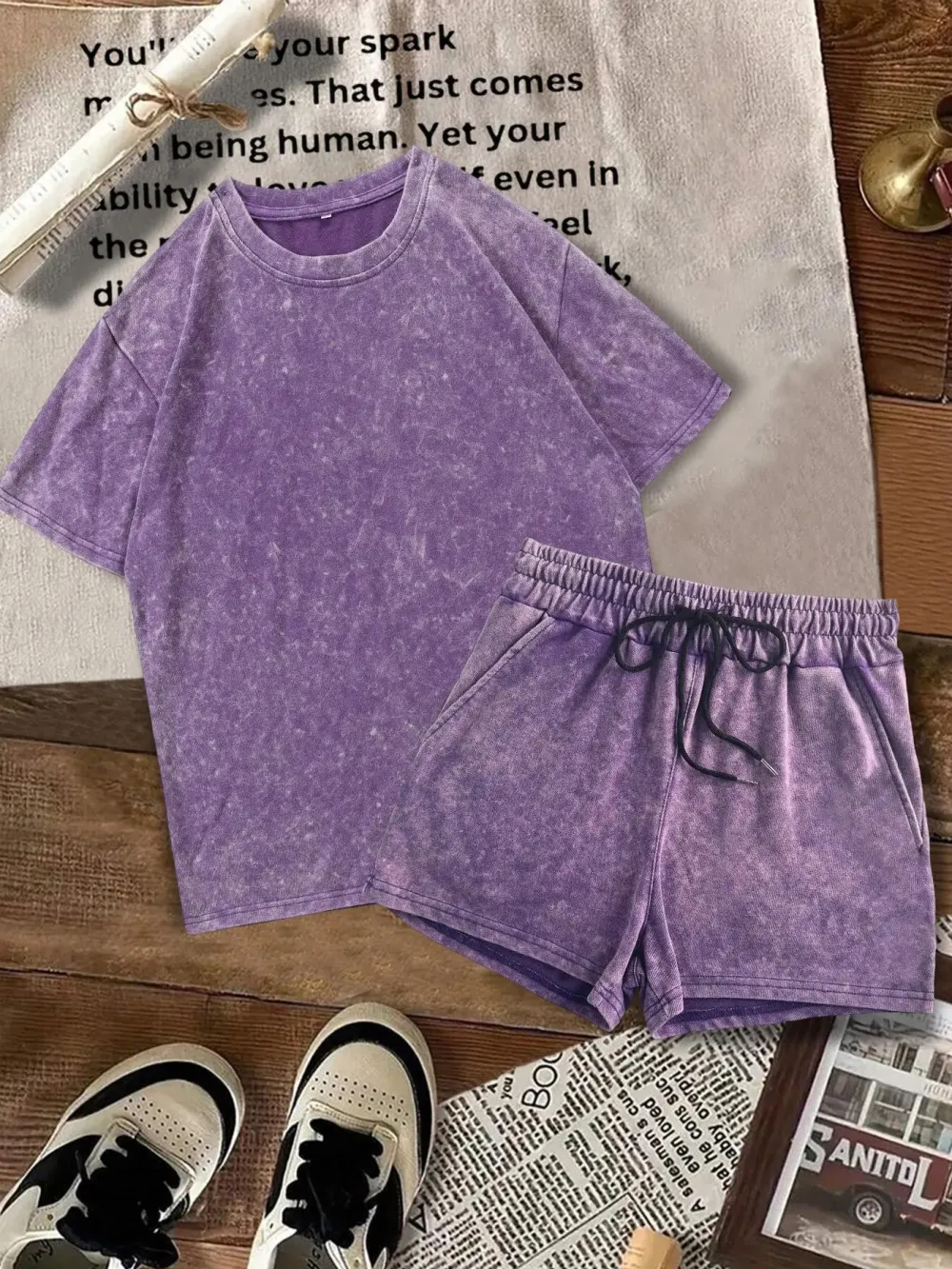 Two-piece Set Women's Solid Color Denim