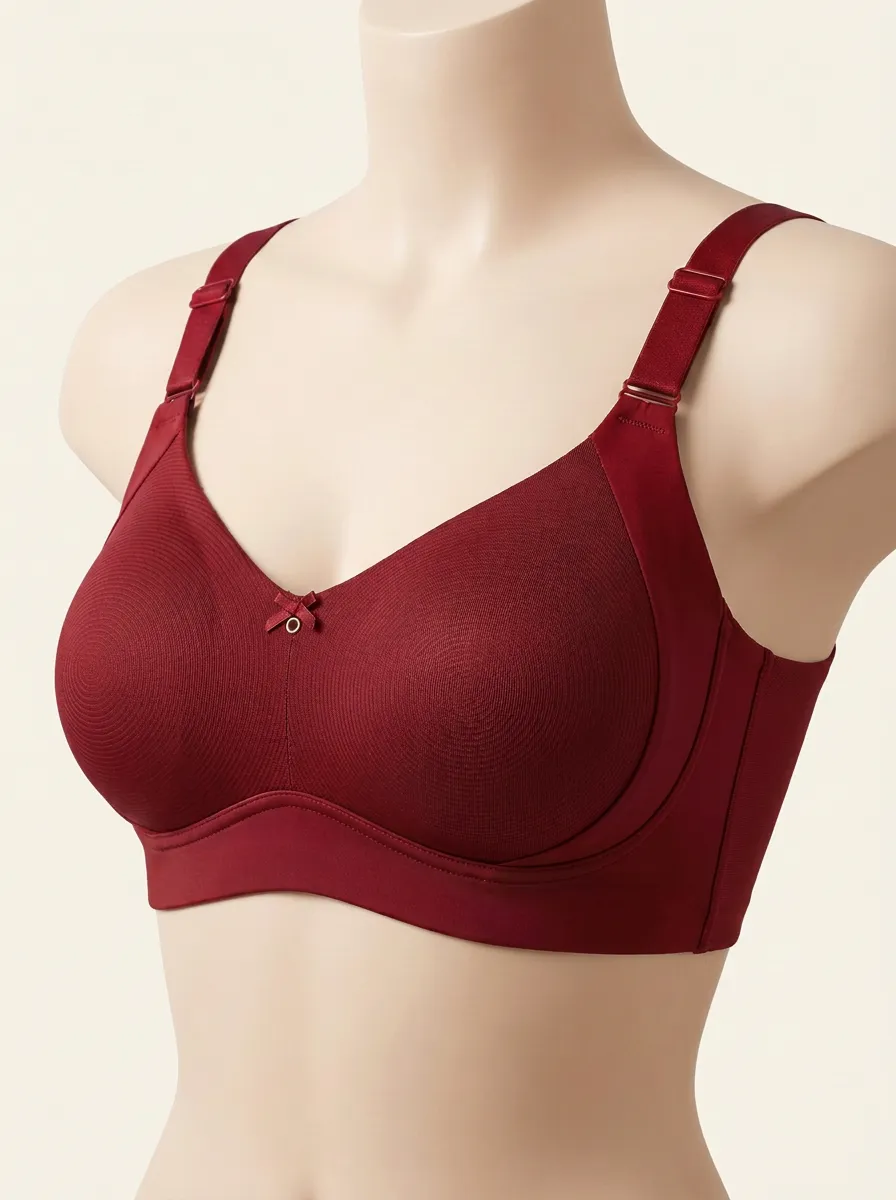 Women's Full-Coverage Bow-Detail Wide-Strap Adjustable-Strap Bra