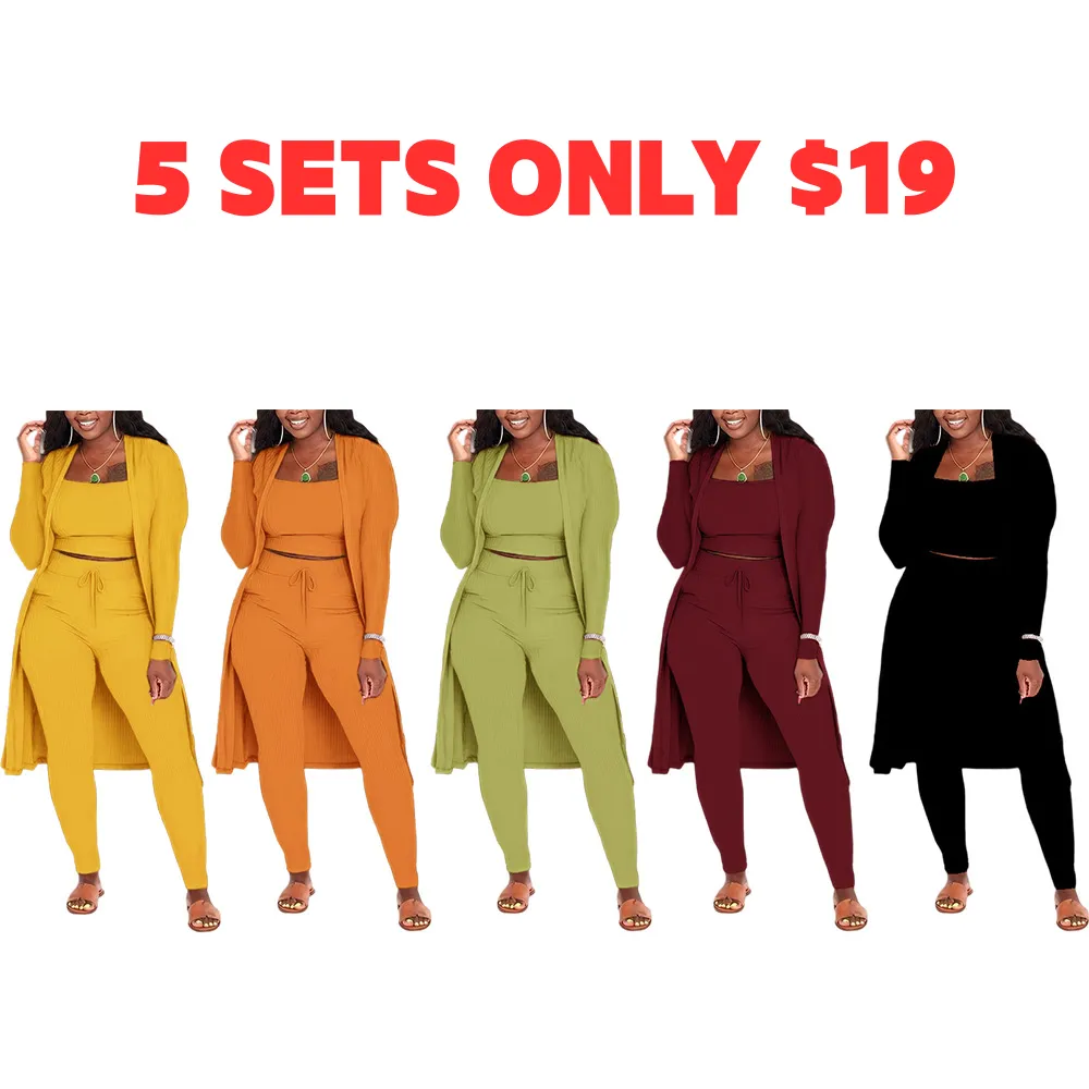 Women's Plain Long Sleeve Open Front Cardigan & Tie Front Leggings & Sleeveless Cropped Top Set, Casual Elegant Chic Fashion Cozy Breathable Women's Outfits for Fall, Ladies Fall Co-ord Sets, Clothes
