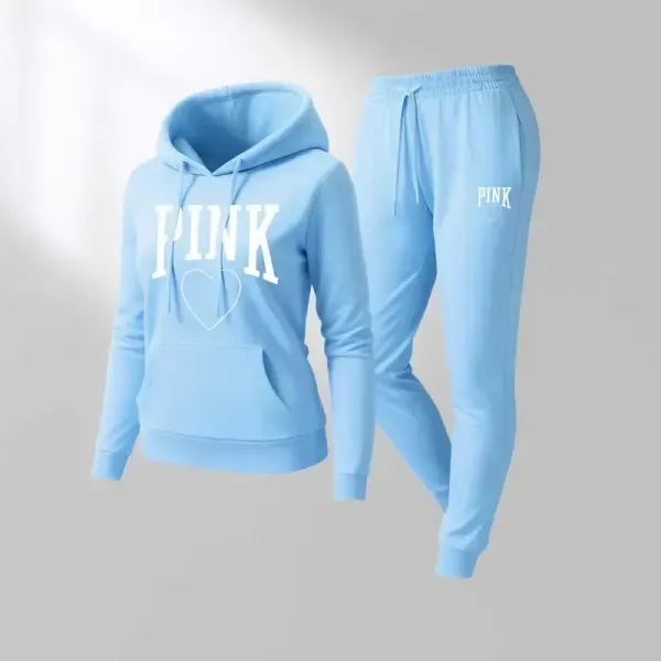 🔥Last Day 89% OFF🔥Women's Pink Heart Print Tracksuit