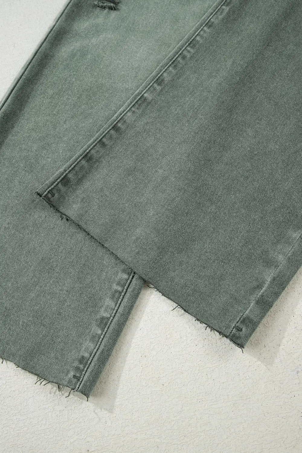 Washed Wide Leg Distressed Denim Jeans