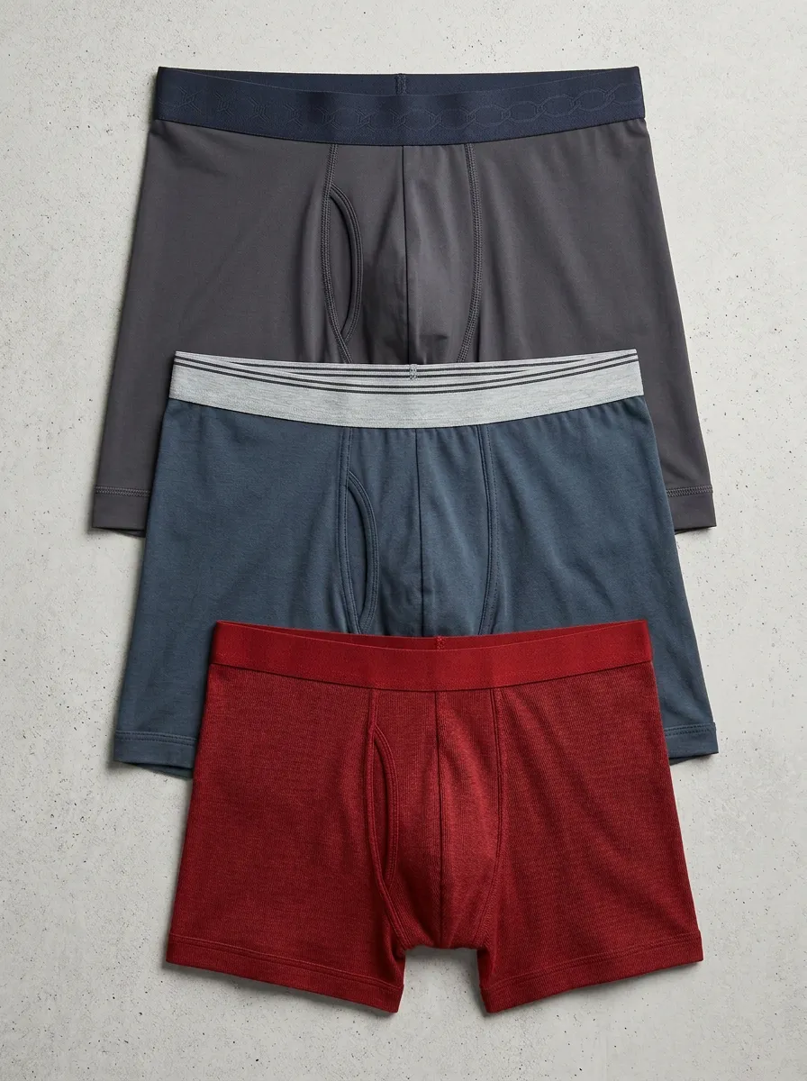 Men's Solid Color Multi-Pack Stretch Cotton Boxer Briefs
