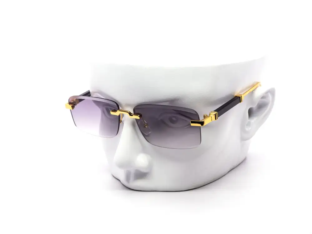 12-Pack Modern Rimless Rectangle Gradient Sunglasses