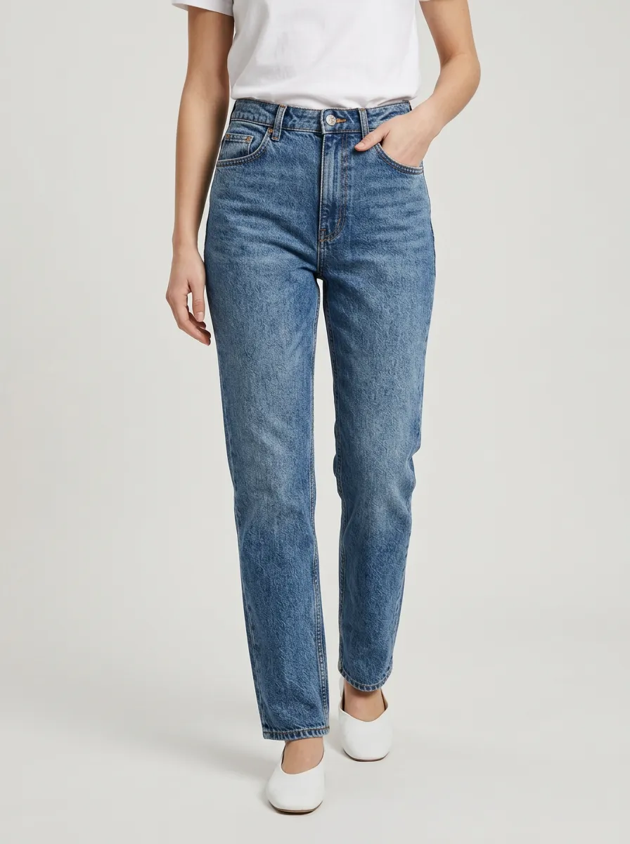 Straight Leg High Waist Everyday Straight Jeans