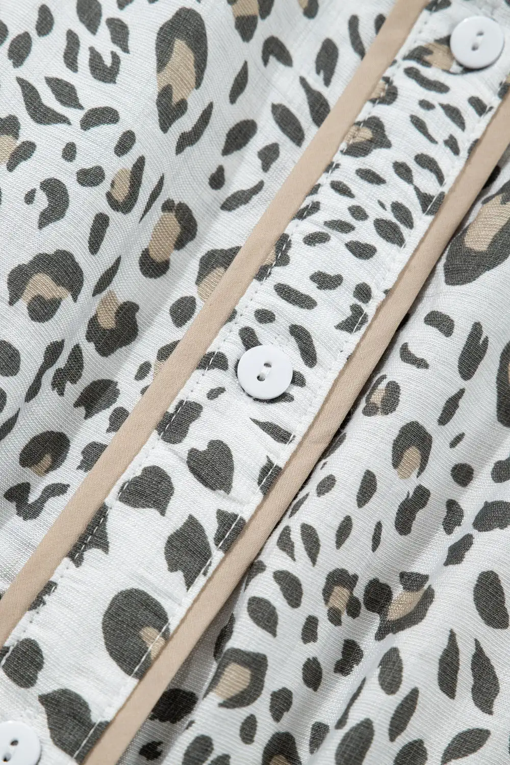 Animal Print Button Front Midi Dress