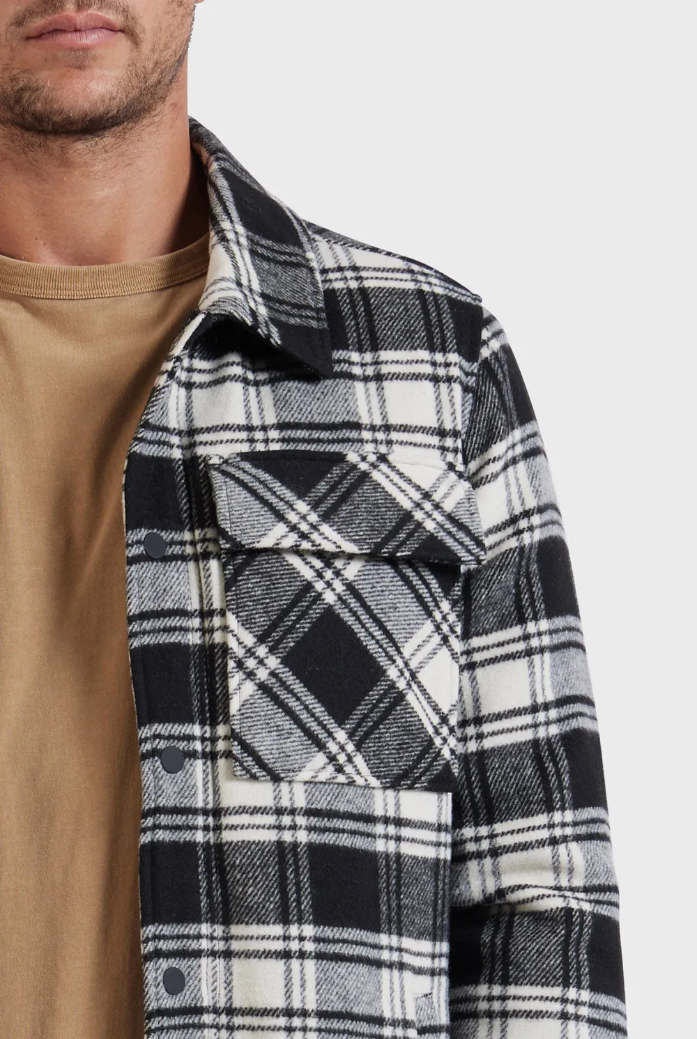 Checkered Wool Blend Jacket