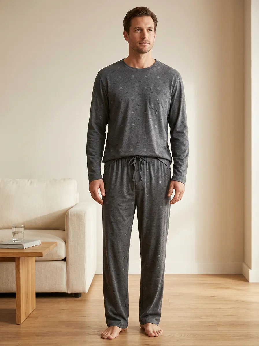 Geometric Men's Pajama Set