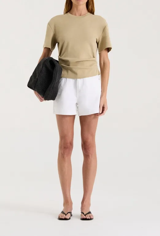 Light Khaki Asymmetric Jersey Tee