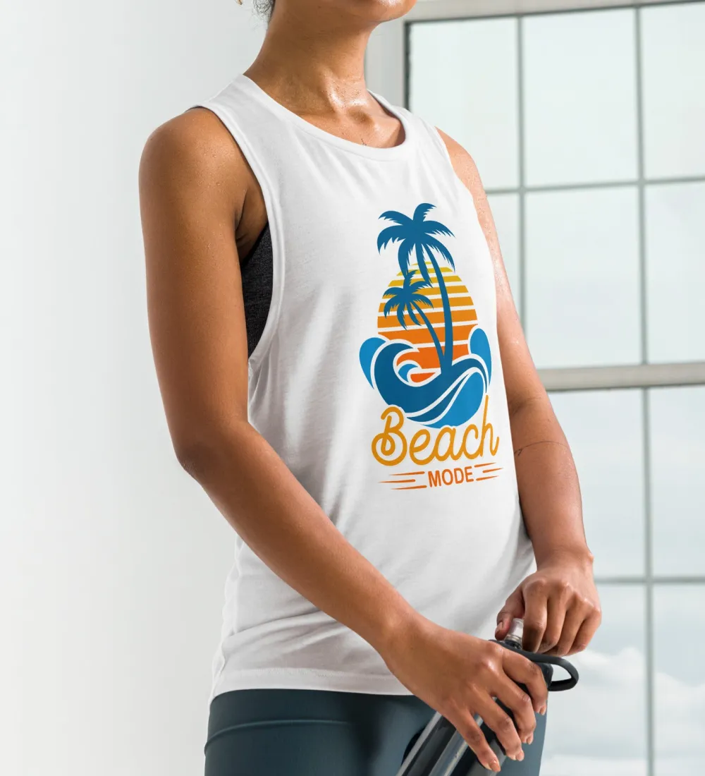 Ladies Muscle Tank Beach Mode Tank Top