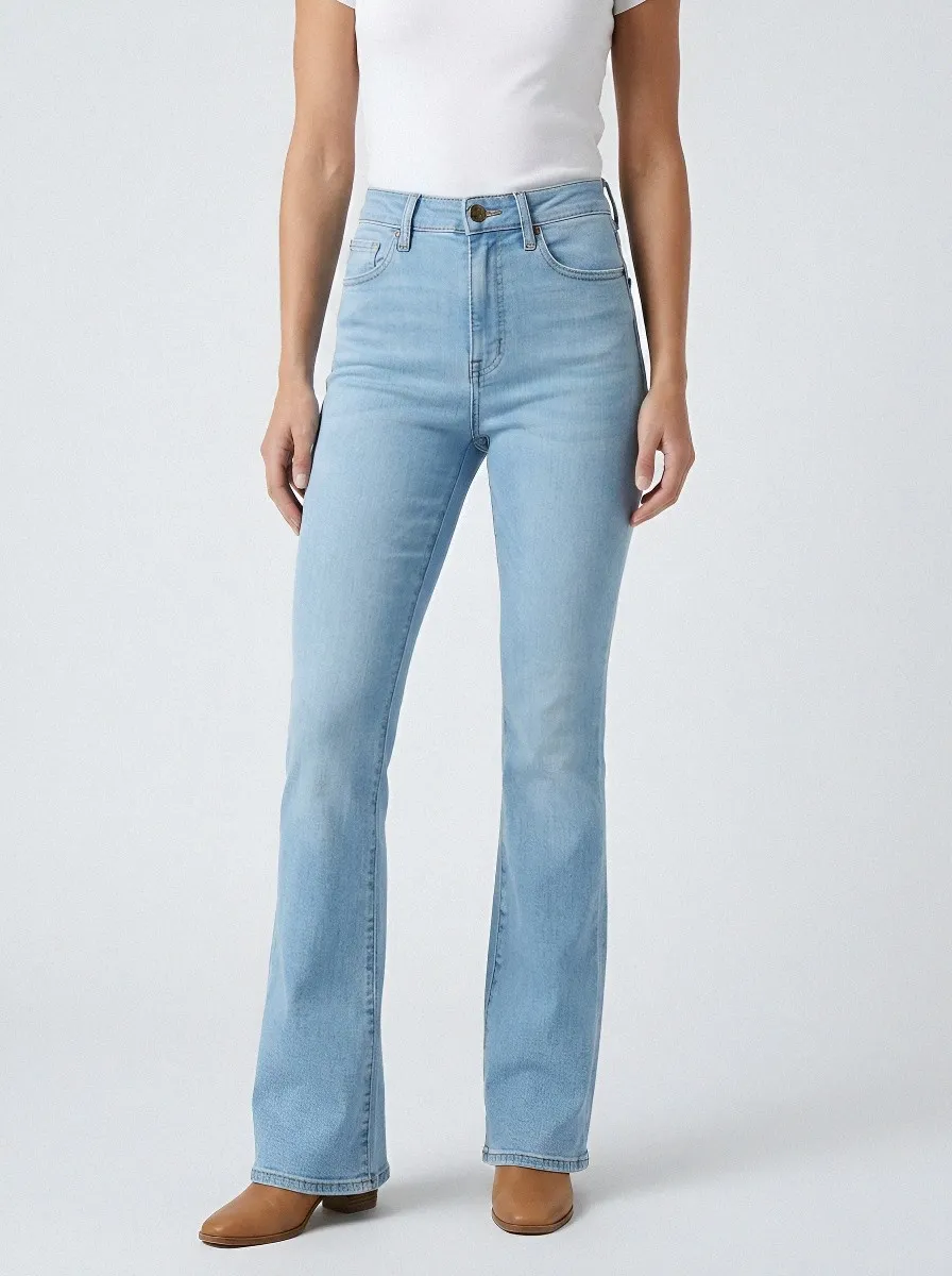 Structured High-Waist Stretch Women's High-Waist Stretch Flare Jeans