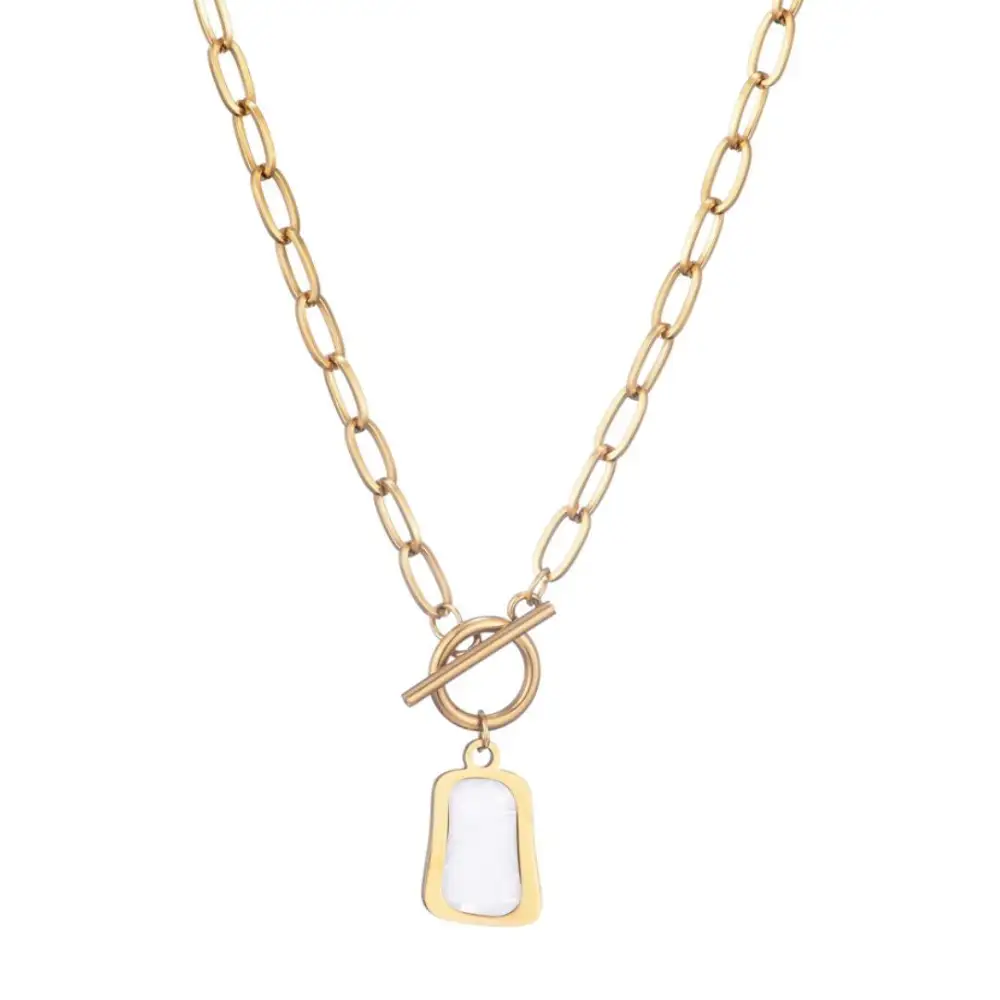 Pearl Pendant Toggle Necklace
