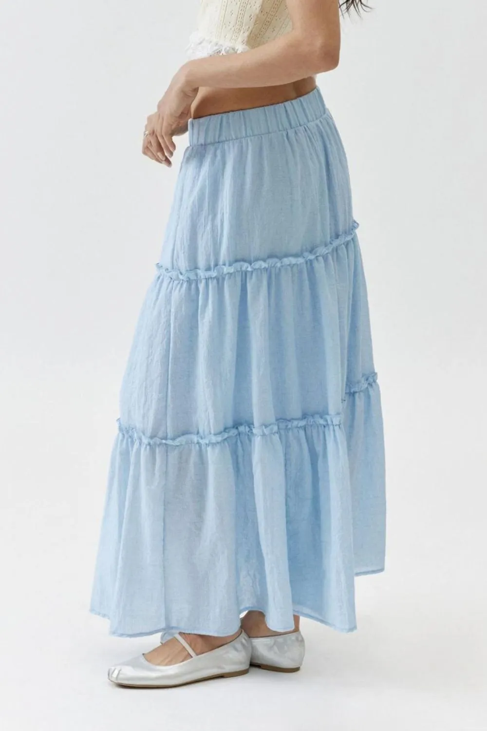 Frill Elastic Waist Skirt