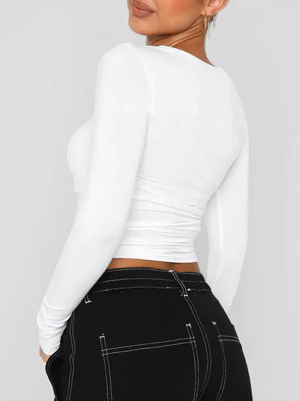 Long Sleeve Slim Fit Round Neck Everyday T-Shirt