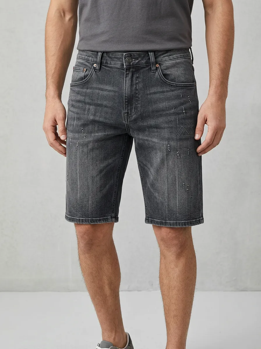 Men's Distressed Distressed Denim Shorts