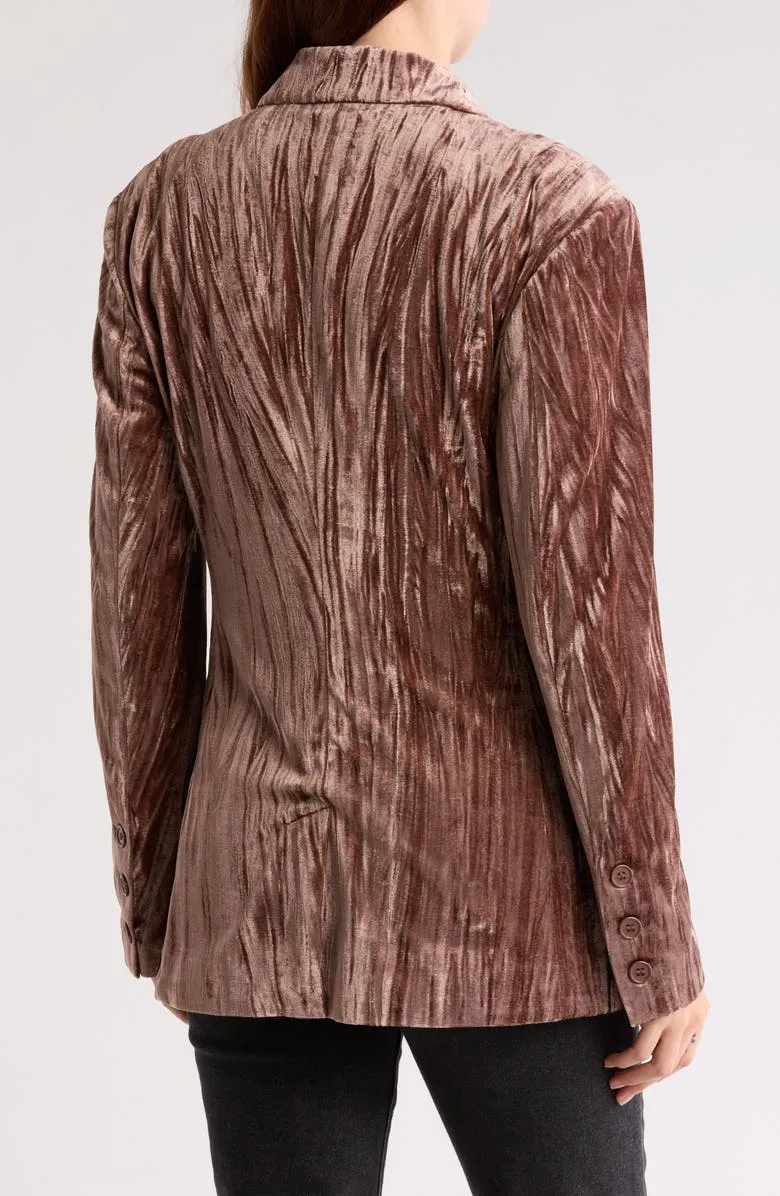 Velvet One-Button Blazer