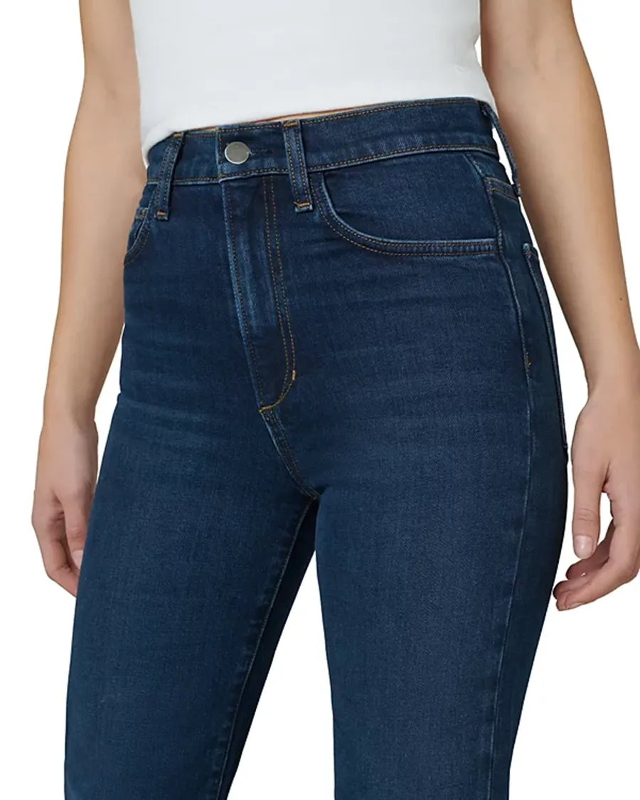 Blue Straight Leg High Rise Jeans