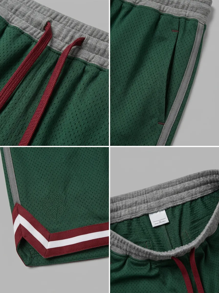 Versatile Geometric Pattern Embroidered Detail Sport Look Men's Basketball Shorts