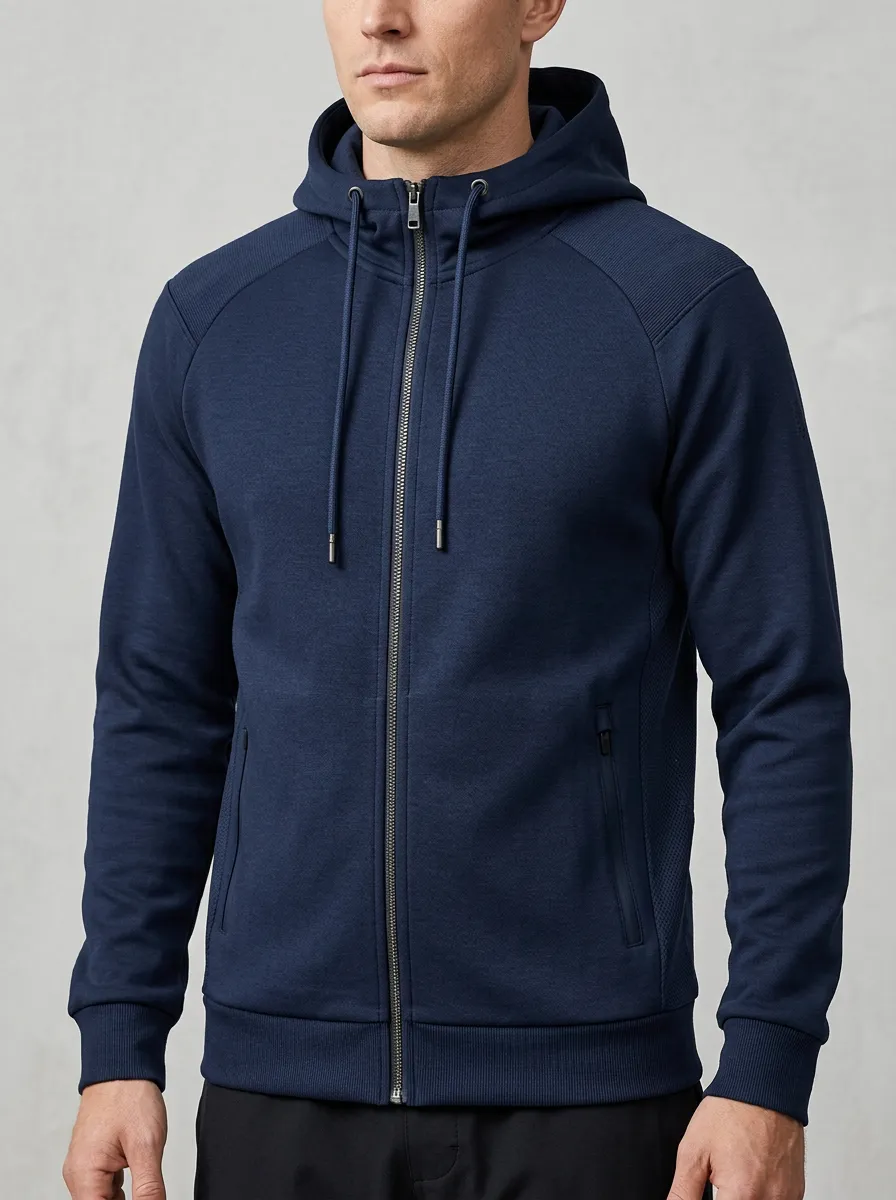 Casual Zip-Up Hooded Design Men's Sport Jacket