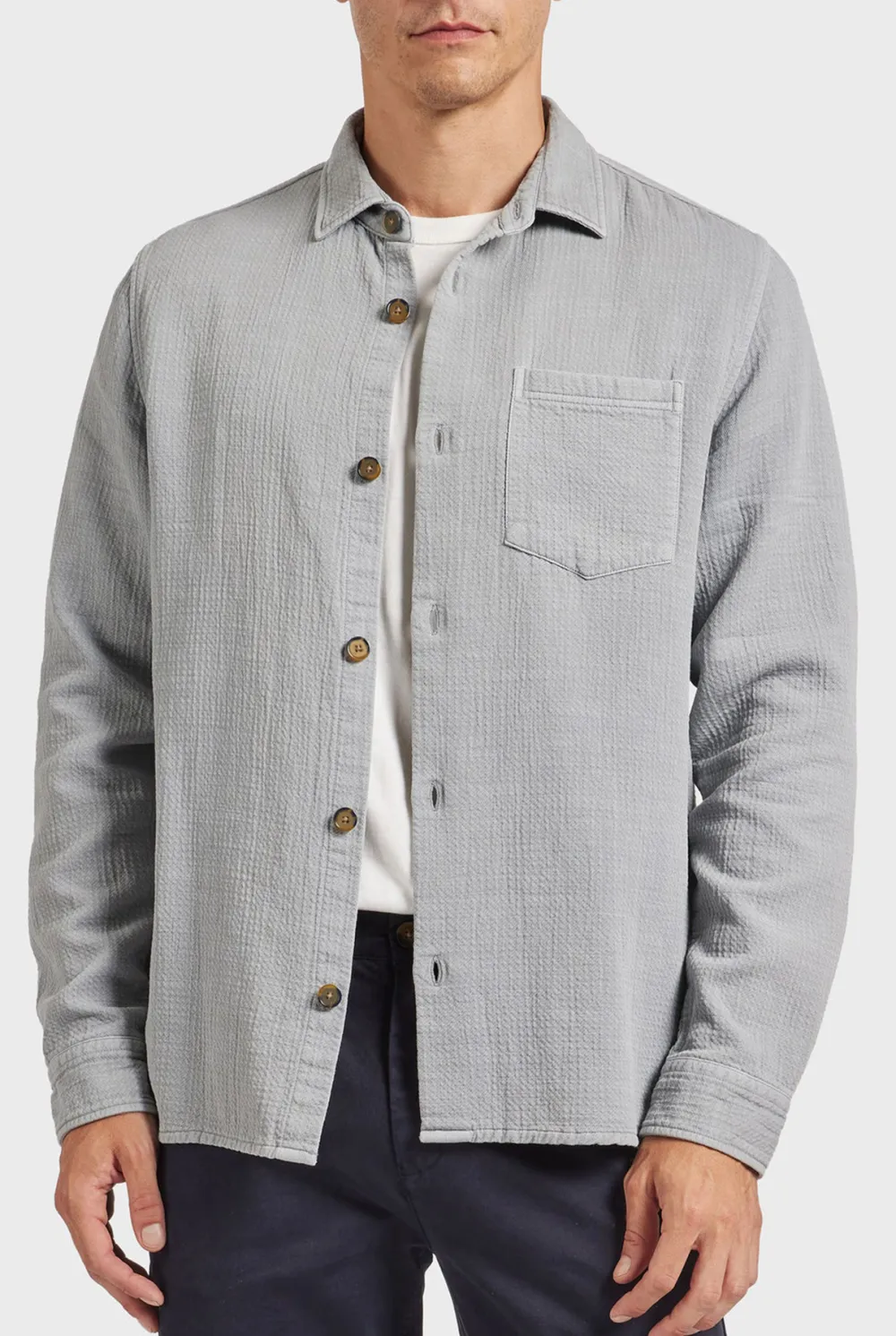 Textured Single Chest Pocket Shirt