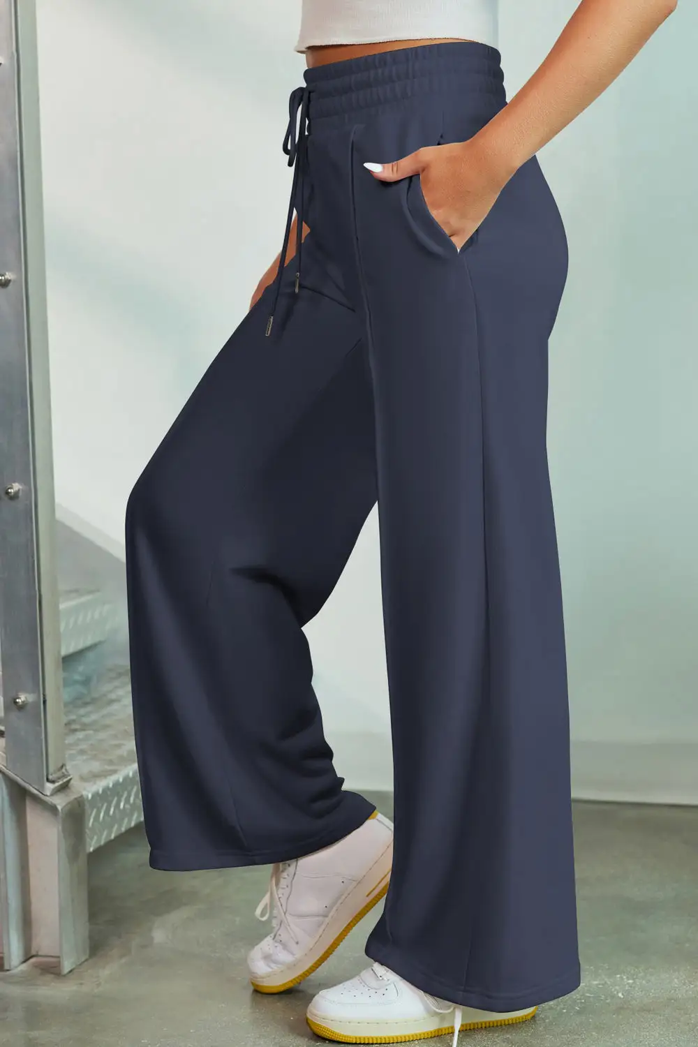 Clean Wide Leg Drawstring Pants