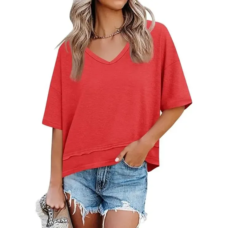 🔥Hot Sale💥-Women's Summer V-Neck T-Shirt🔥16-Pack - All Colors Included