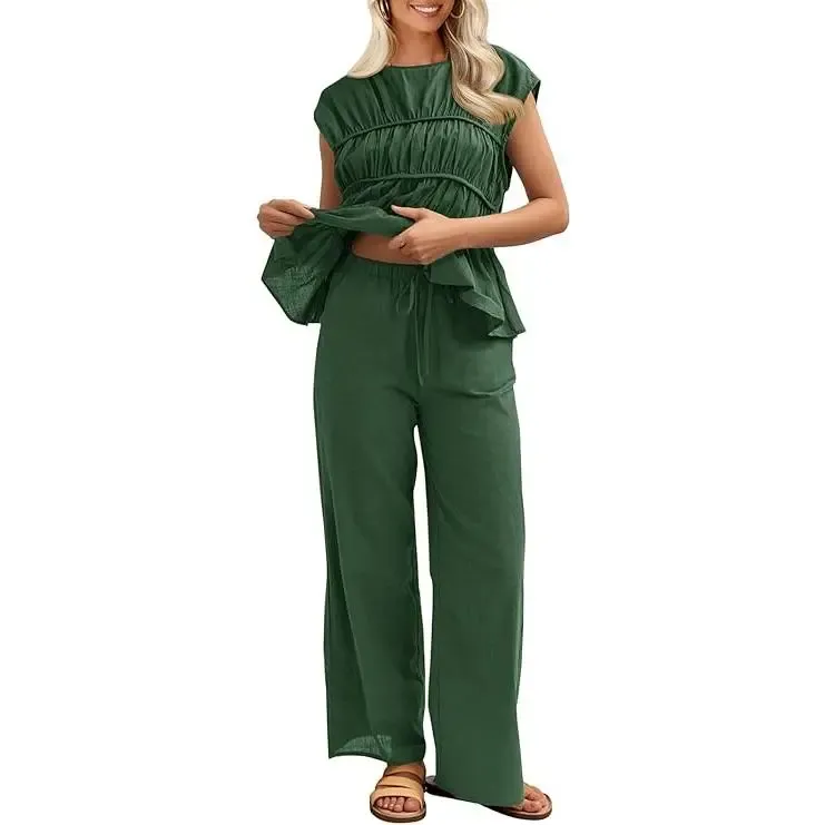 🎉Hot Sale🔥-Women's Cotton-Linen Two-Piece Set