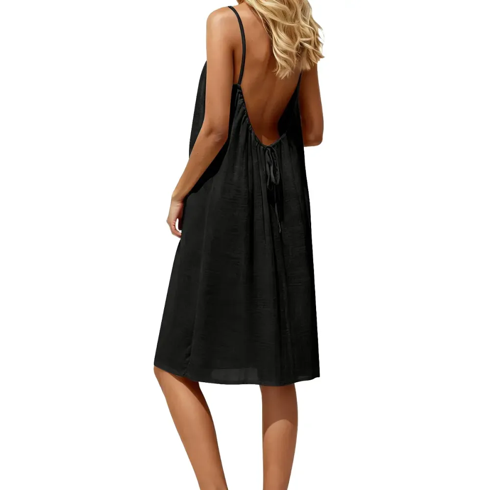🔥Women's Solid-Color Spaghetti-Strap Loungewear Dress🔥8-Pack -Only $24