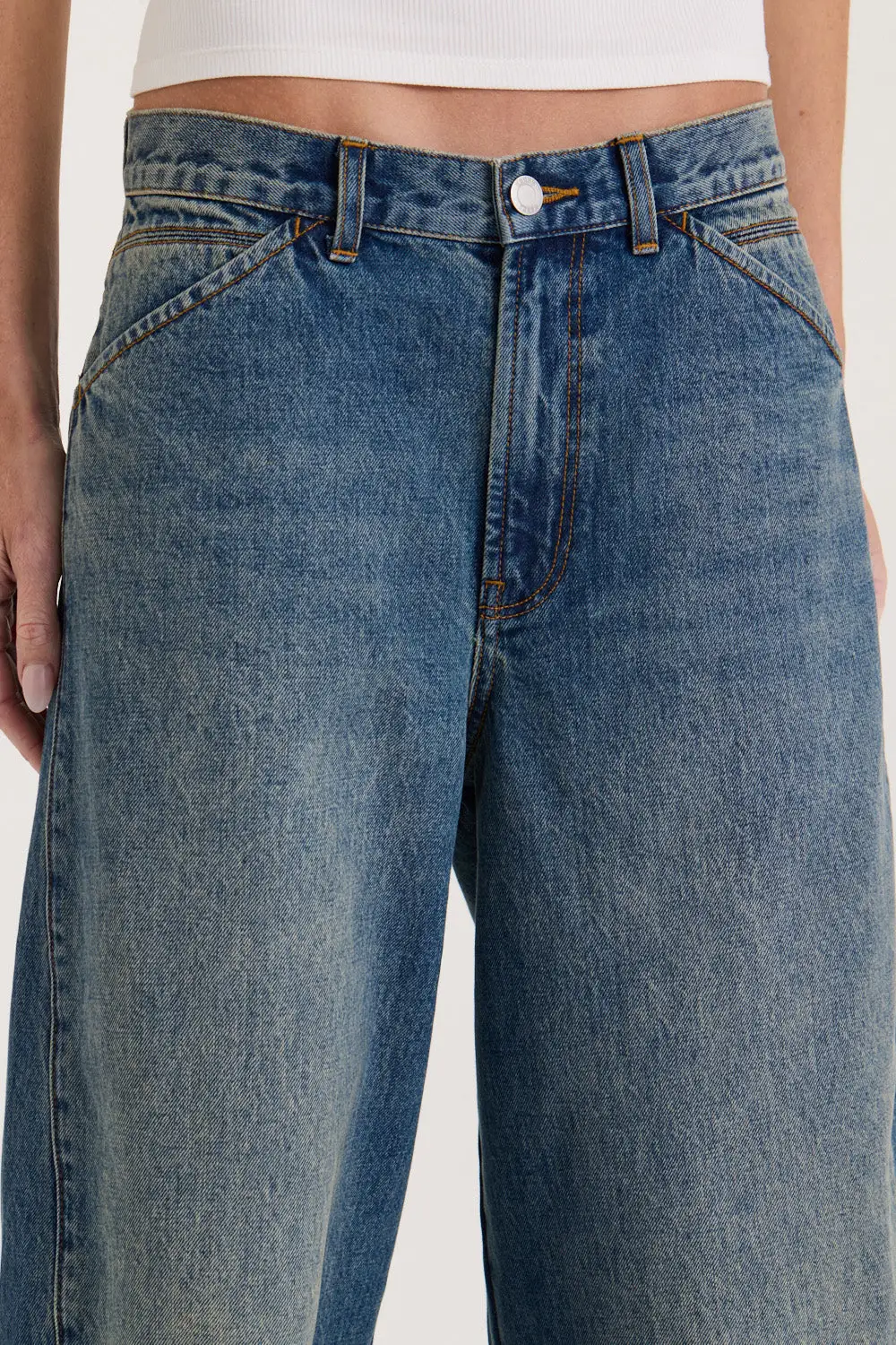 Heritage Indigo Wash Bowed Leg Jeans