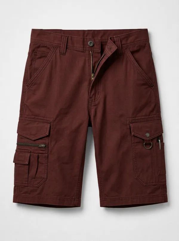 Men's Outdoor Tactical Olive Green Multi-Pocket Cargo Shorts