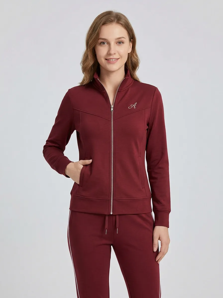 Women's Dusty Rose Zip-Up Zip-Up Jacket & Jogger Set