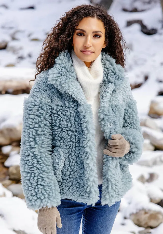 Seafoam Faux Sherpa Snowfall Jacket