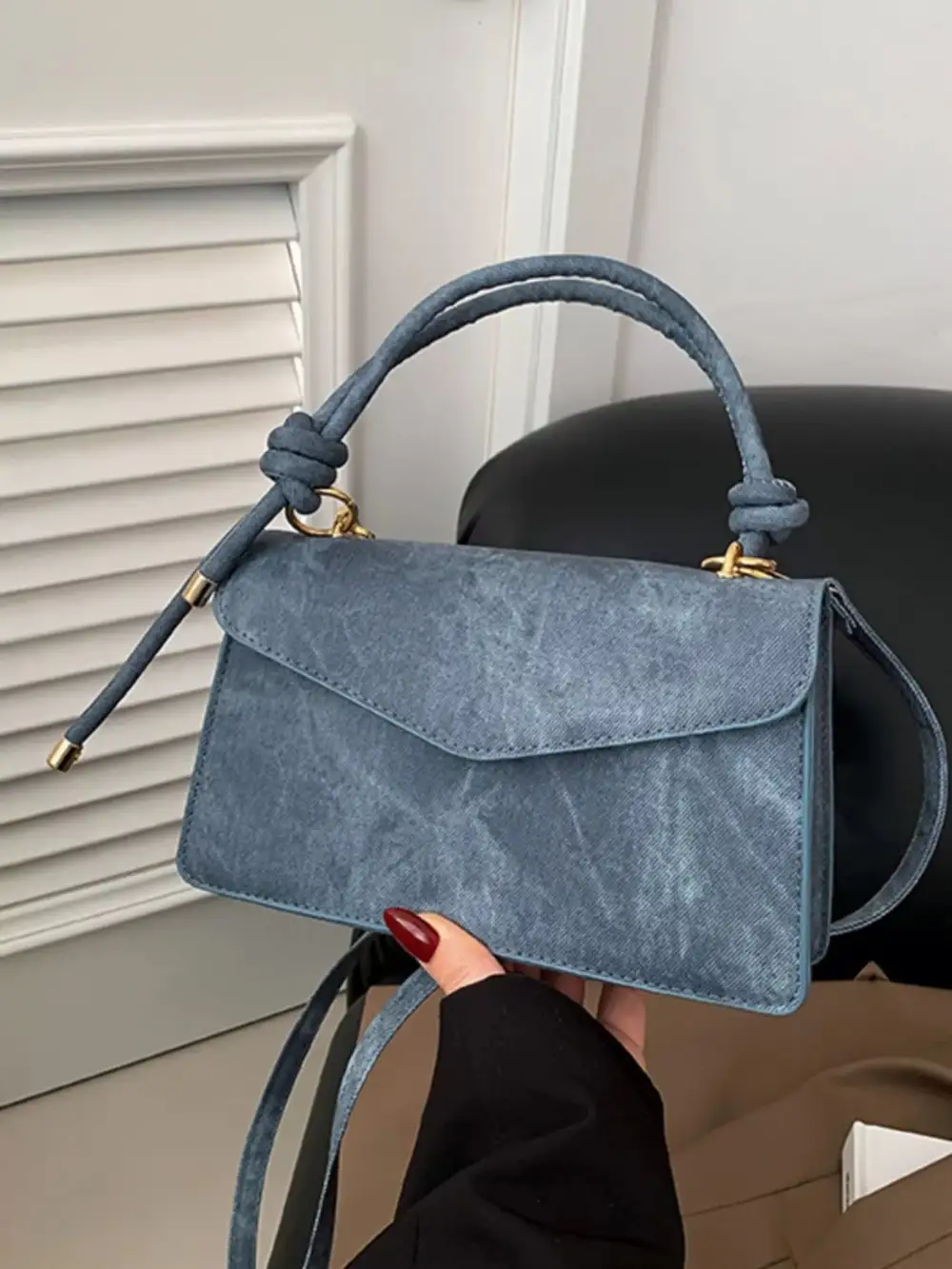 Flap Crossbody Bag with Top Handle