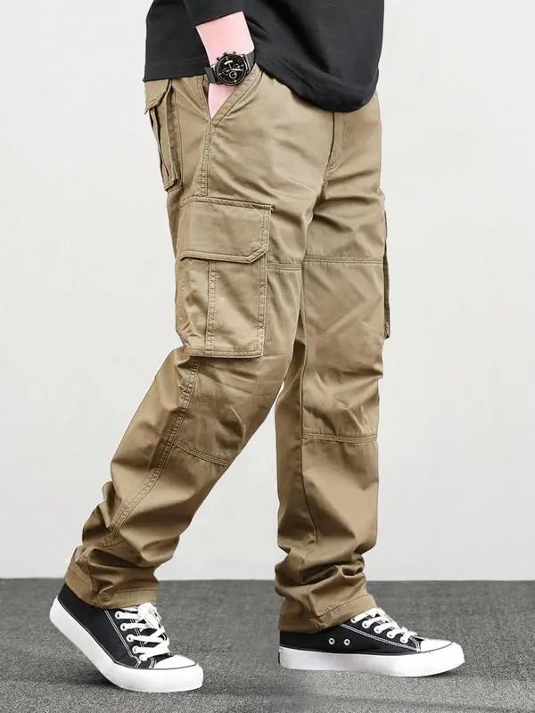 Men's Loose Solid Pocket Cargo Pants