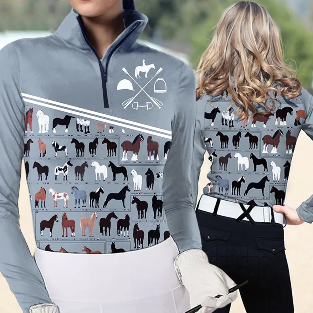 Women's Riding Style Print Long Sleeve Casual Shirt