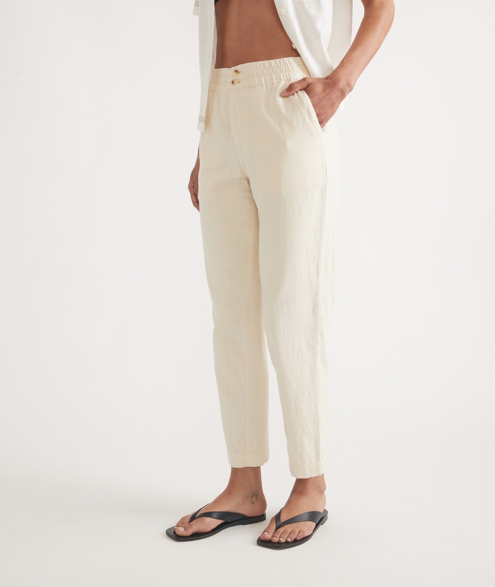 Crisp White Cropped Trousers