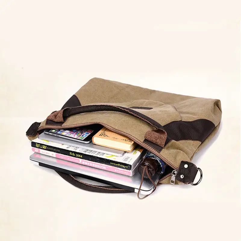 High-End Canvas Commuter Handbag Medium Large Capacity