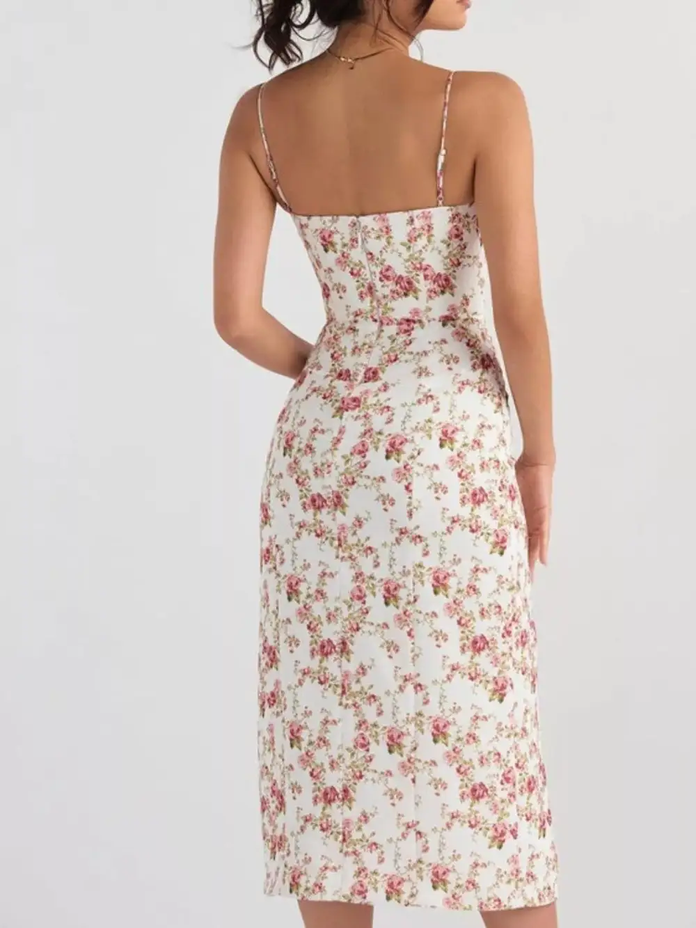 Floral Printed Lace Midi Dress