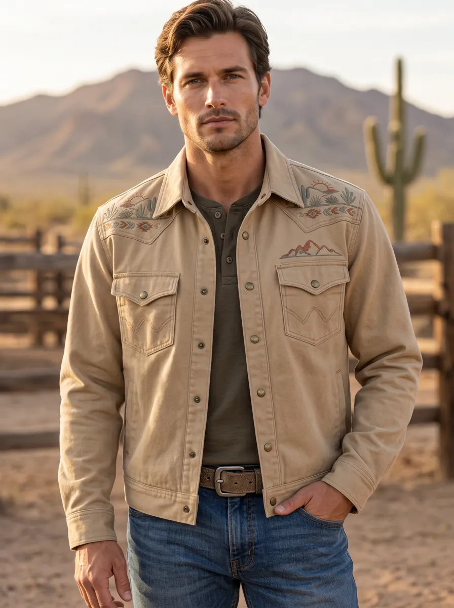 Men's Western Cactus Desert Mountain Jacket