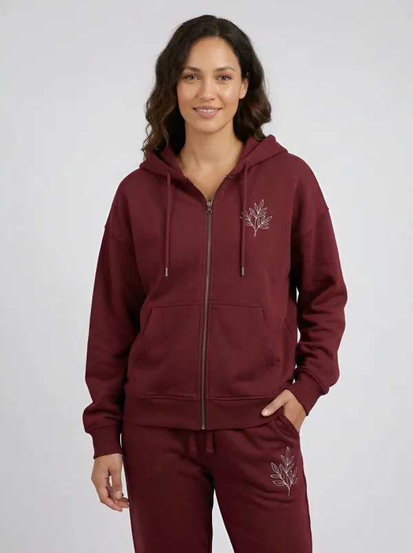 Women's Sage Green Drawstring Hood Relaxed Fit Zip-Up Hoodie Jacket & Jogger Set