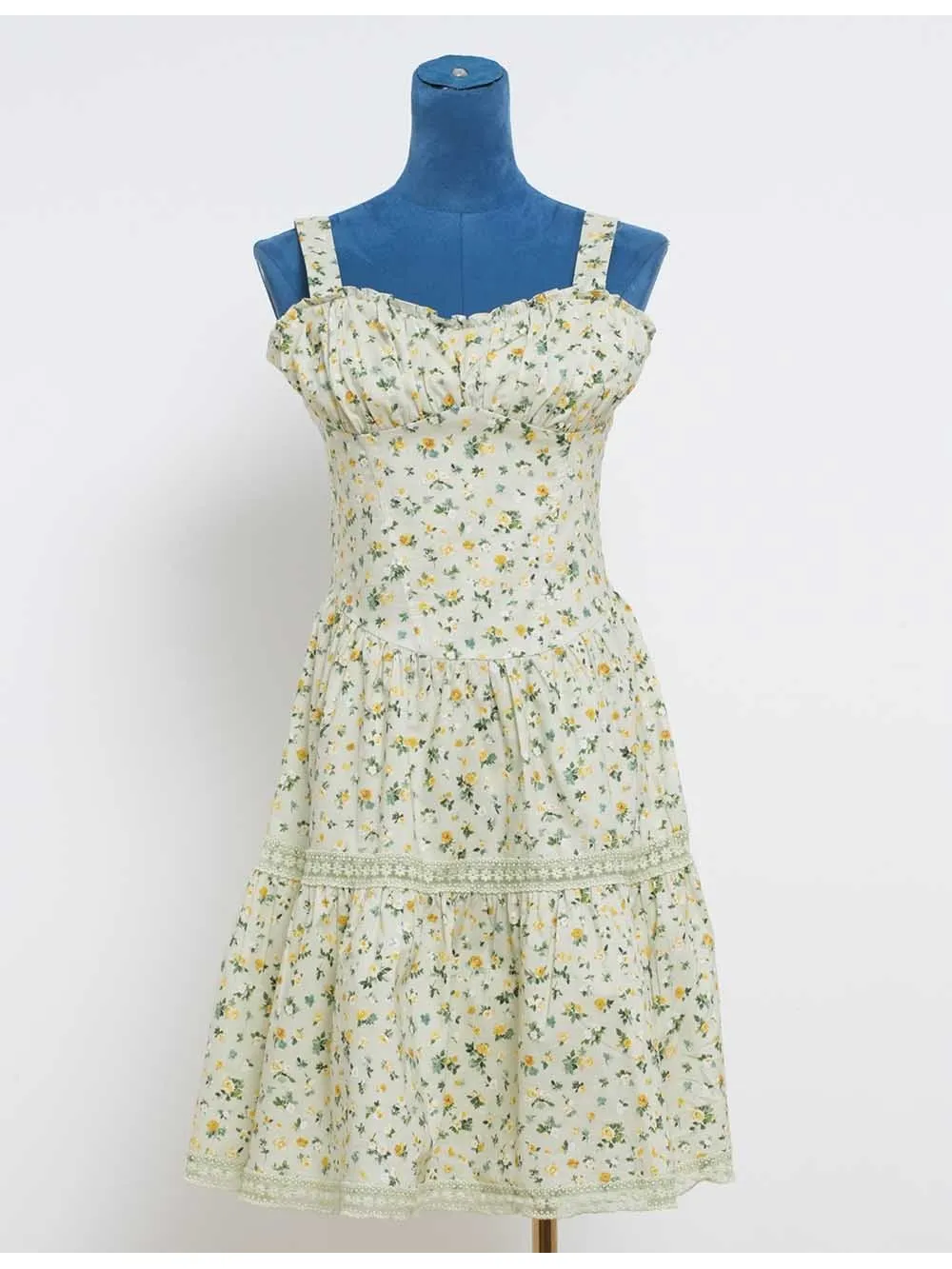 Romantic Lace Trim Sleeveless Mini Dress