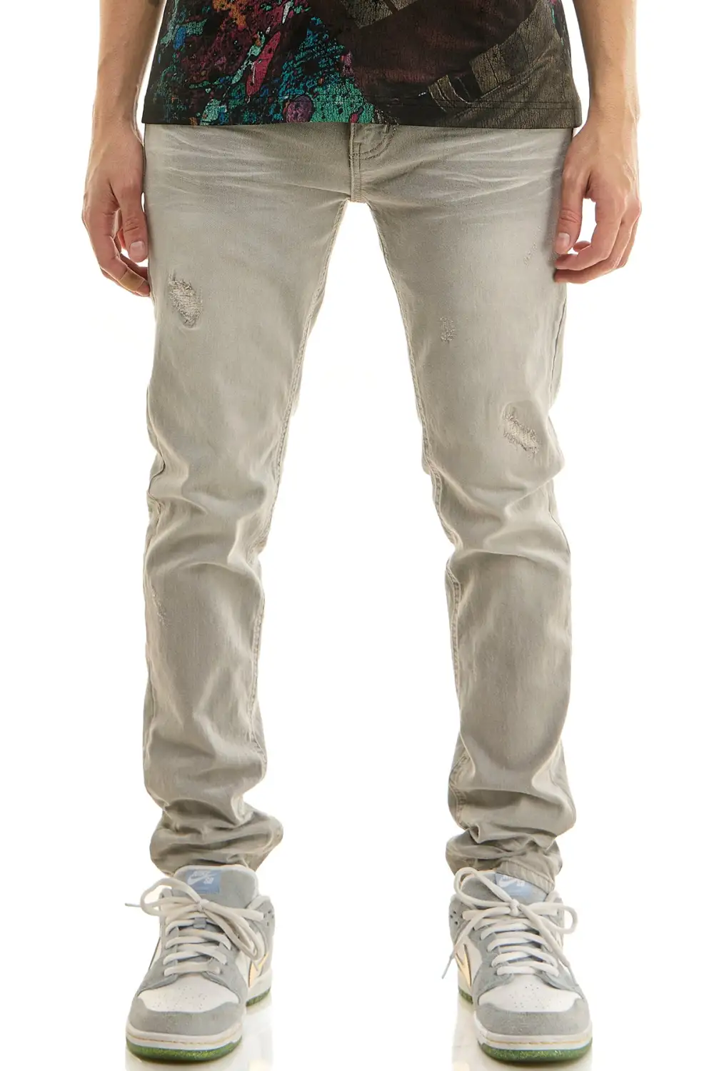 Men's Clean Skinny Distressed Stretch Jeans
