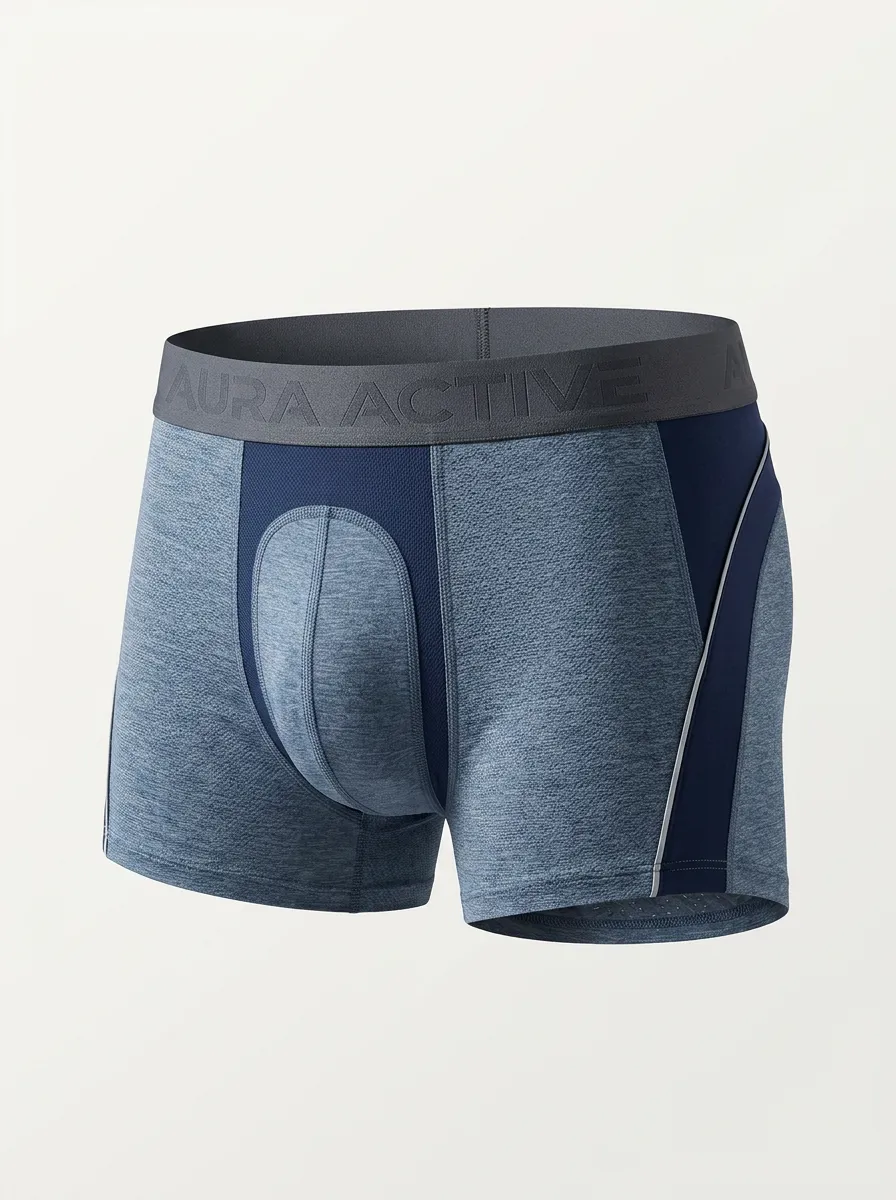 Men's Athletic Performance Heathered Blue Boxer Briefs