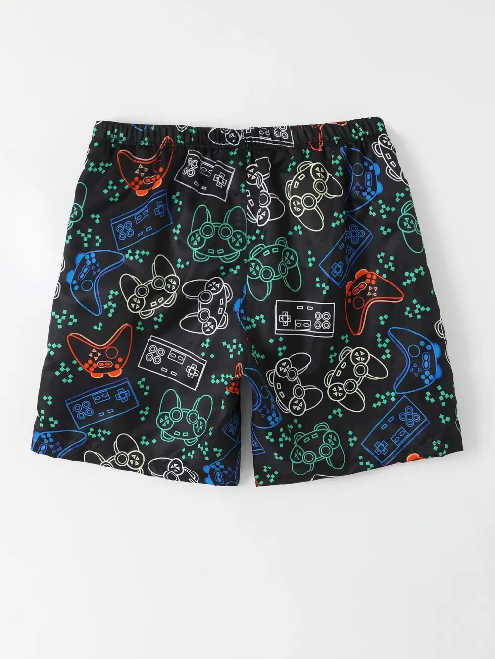 Men's Cartoon Gamepad Print Beach Shorts