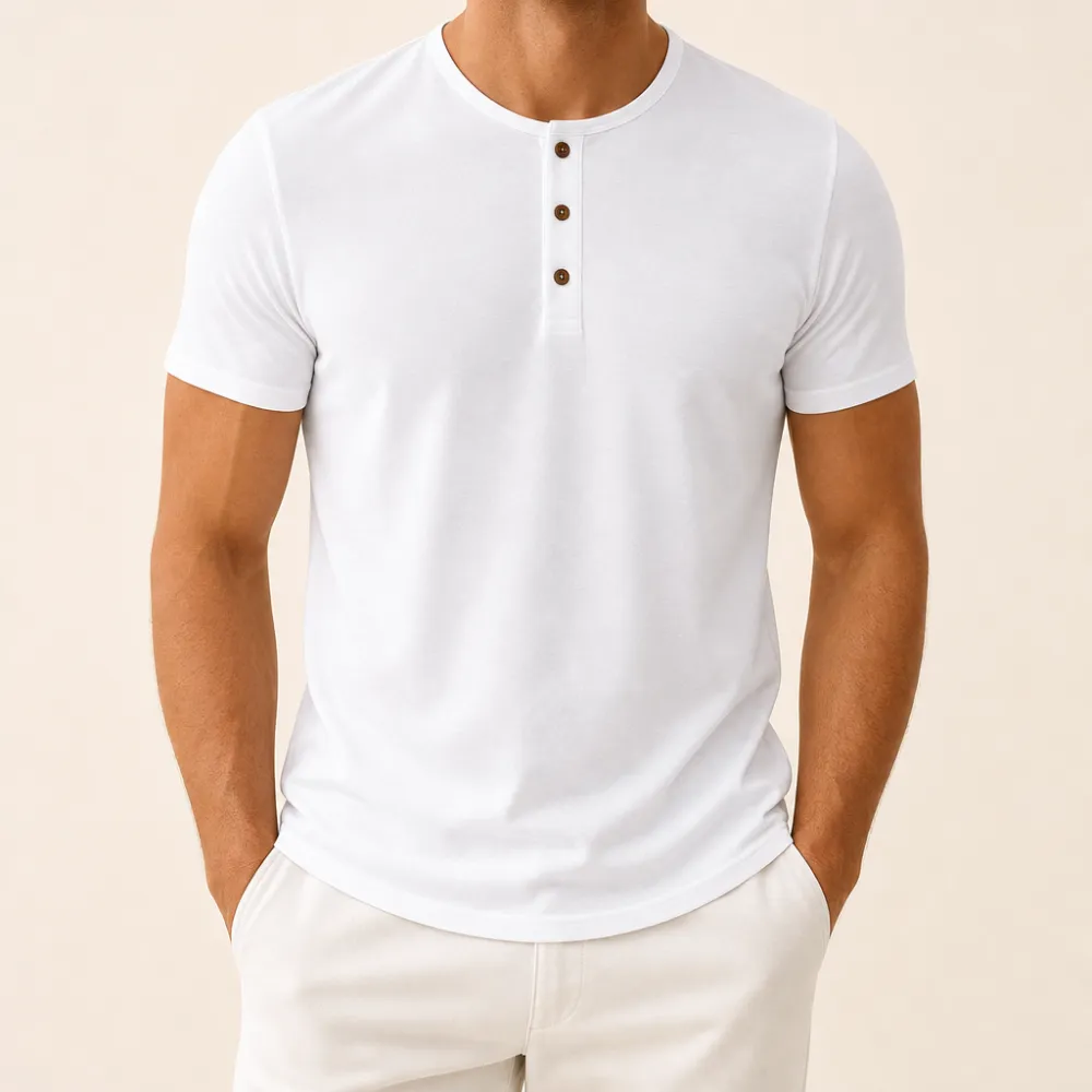 Men’s Soft Short Sleeve Henley Shirt