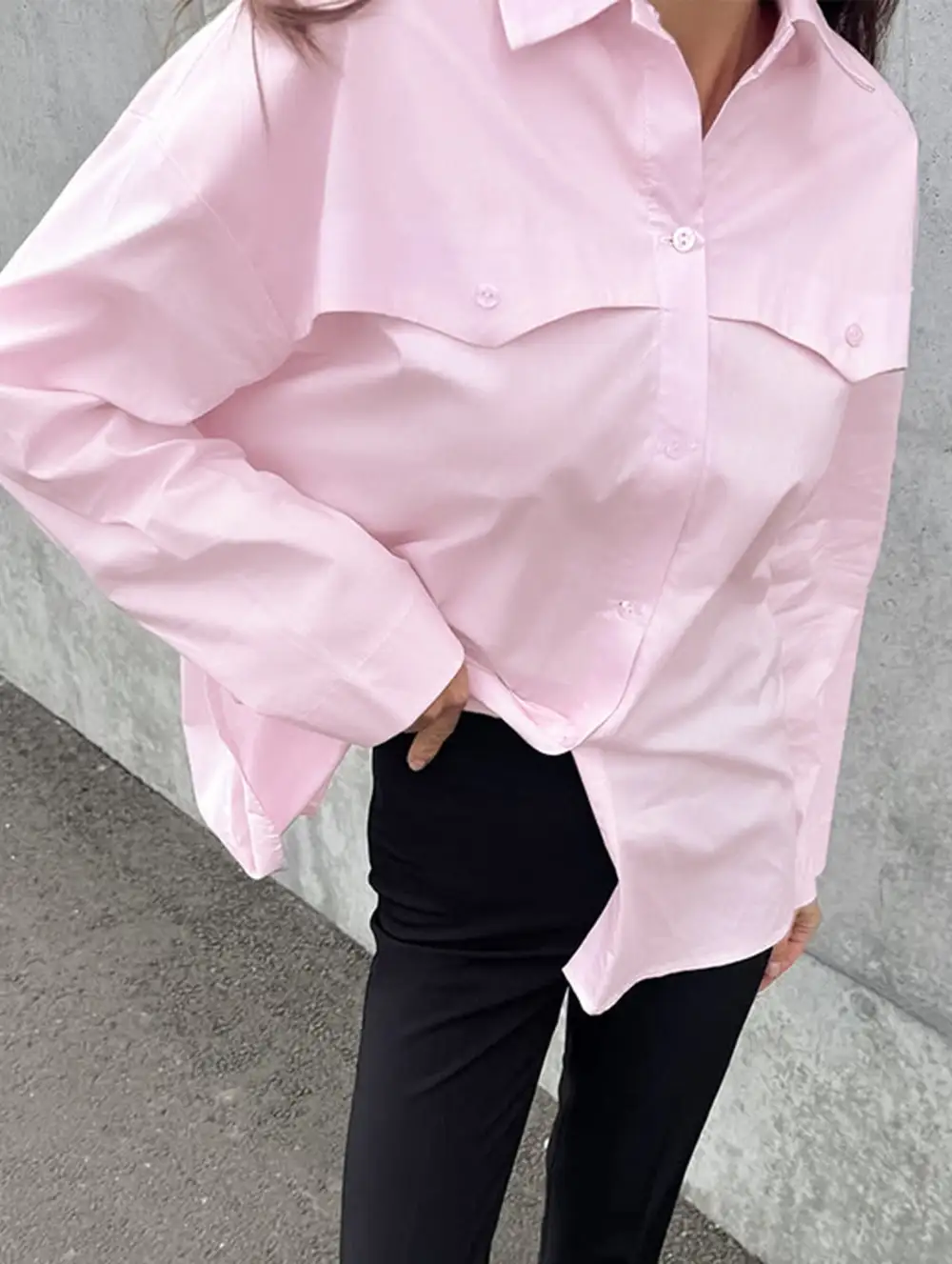 Shirt with Back Slit Blouse