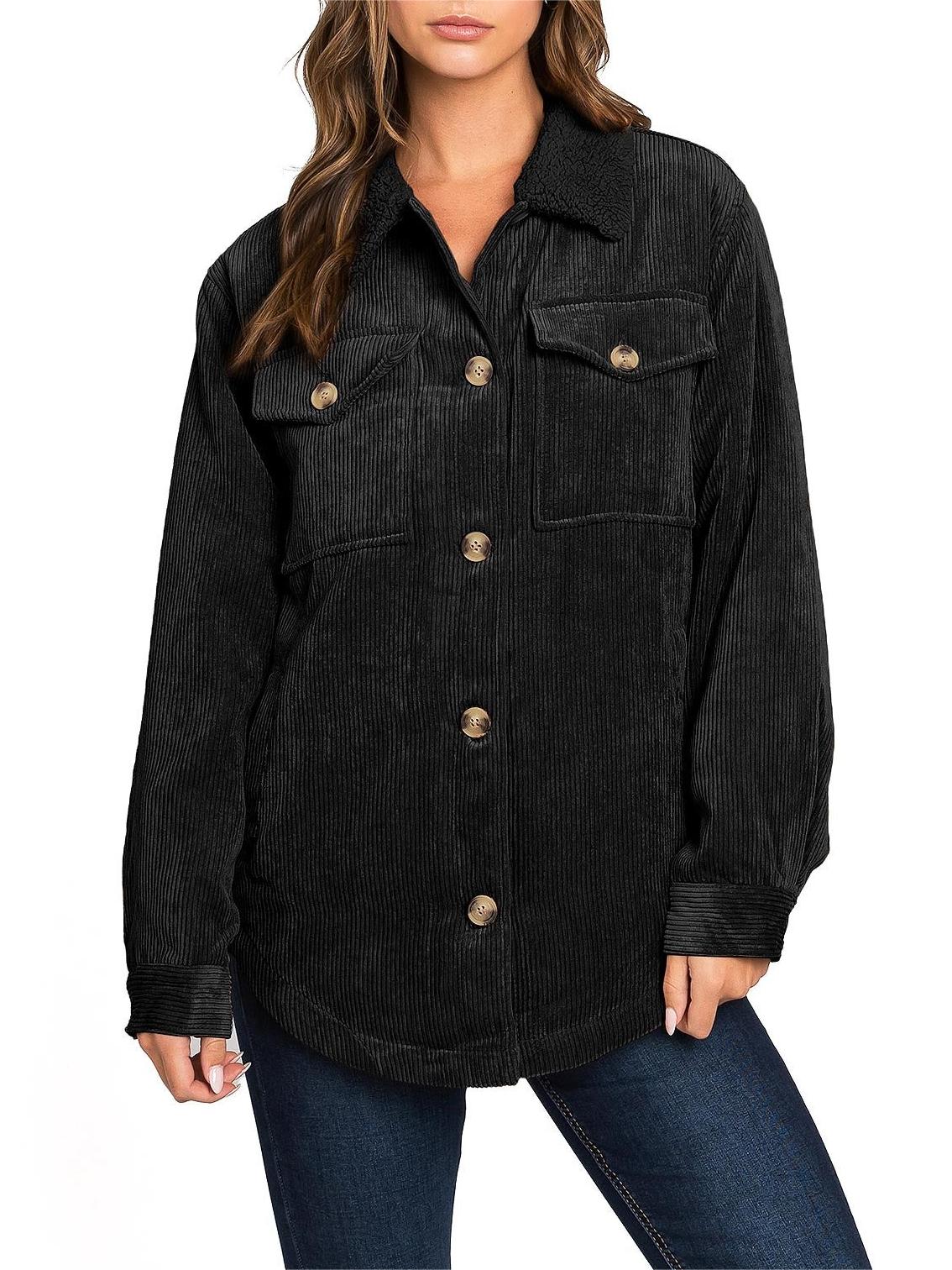 Corduroy Button - Front Shacket