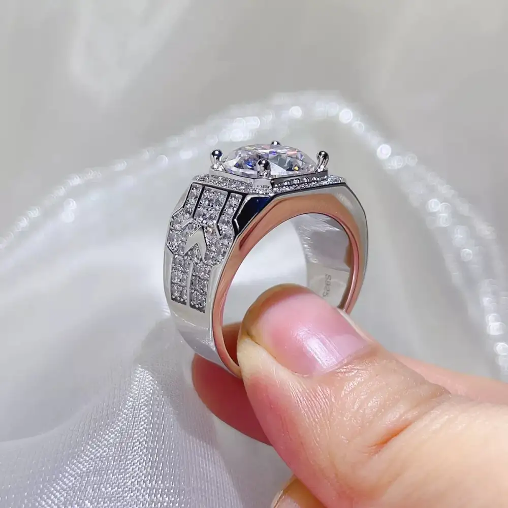 Sterling Silver Moissanite Statement Ring