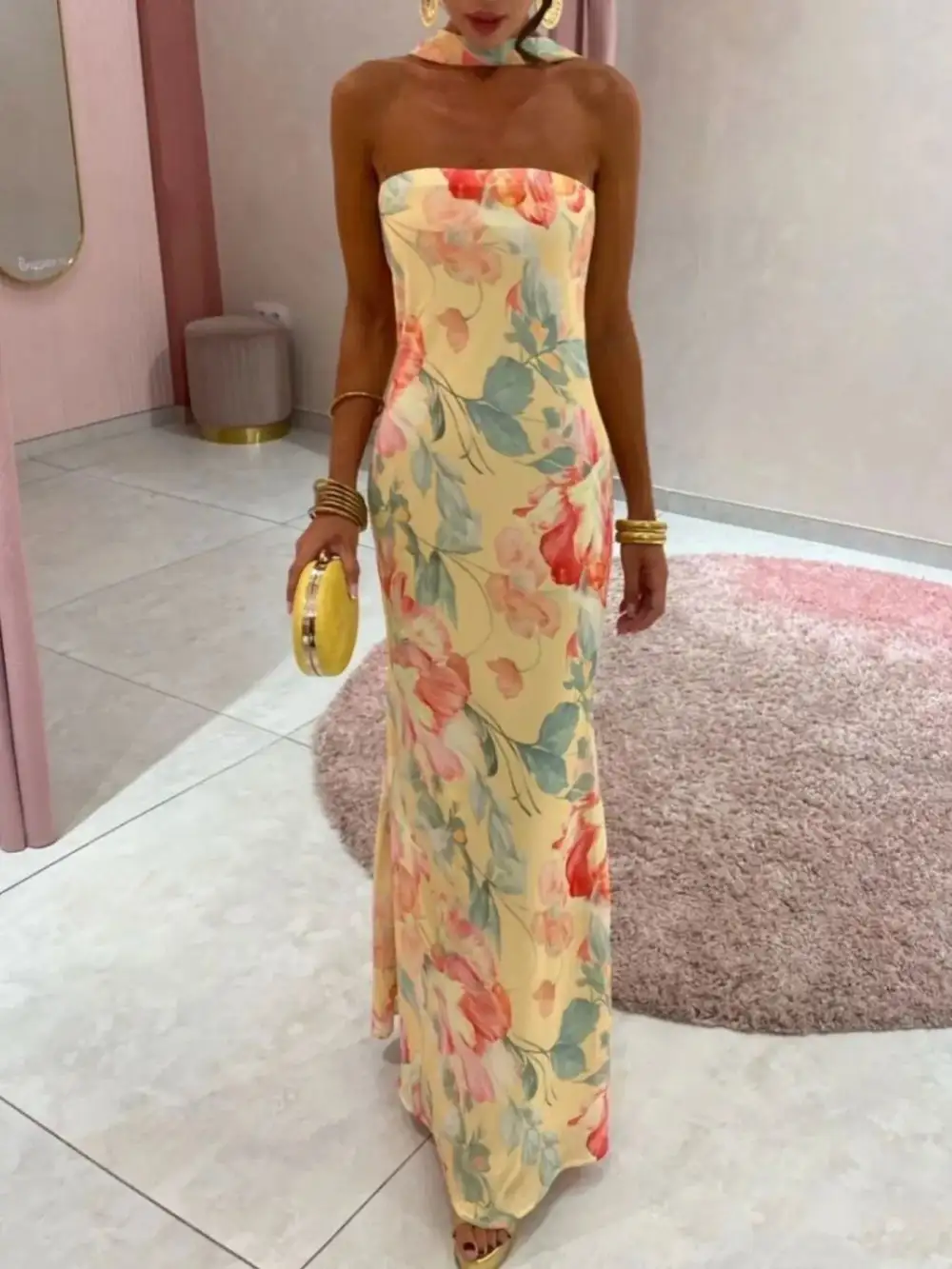 Smooth Finish Printed Maxi Dress